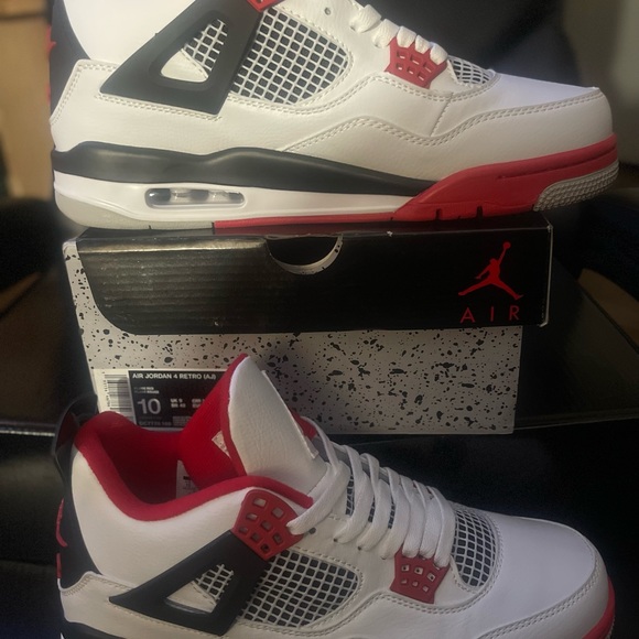 AIR JORDAN 4 RETRO (FLAME RED) SIZE 10 MEN BRAND NEW - Picture 3 of 4
